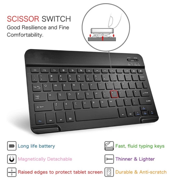 Bao da kèm bàn phím rời cho Samsung Galaxy Tab A7 Lite T225, Tab A7 10.4inch t500, T505