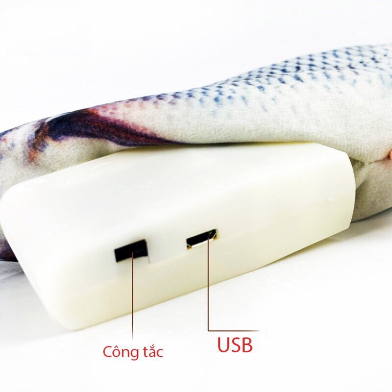 Đồ Chơi Cá Chép Nhồi Bông 3D Cảm Ứng Có Sạc USB Ngộ Nghĩnh Cho Bé