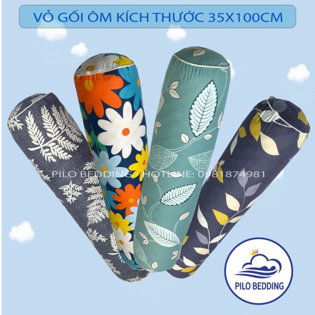 Vỏ Gối Ôm Cotton Cao Cấp Kích Thước 35X100Cm Có Khóa Kéo Pilo Bedding Nhiều Mẫu