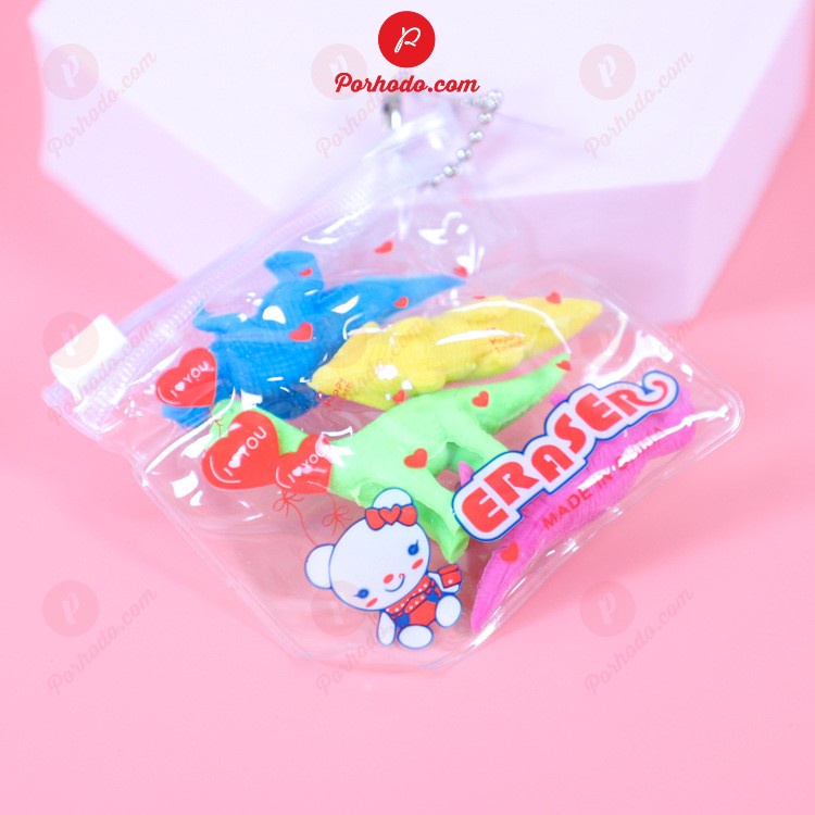 Set 4 tẩy chì hình ngộ nghĩnh VP2101218 Tẩy gôm Hình Noel ngộ nghĩnh Merry Christmas