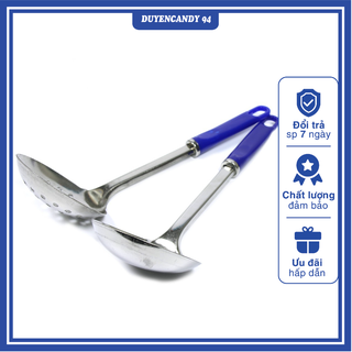 Muôi Múc Canh Và Muôi Thủng Inox Cán Nhựa Đẹp