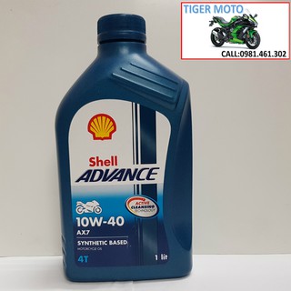 Nhớt xe số 0.8L-1L Shell Advance Synthetic Based AX7 4T 10W40
