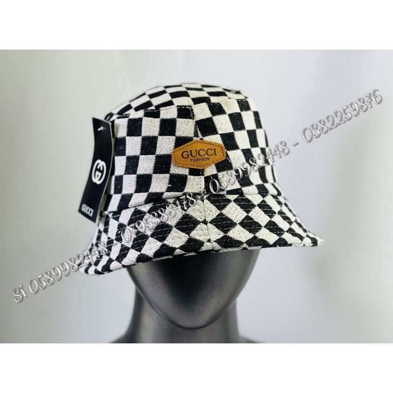 Mũ tai bèo nam nữ phối sọc caro mạc da gx đơn giản,mũ bucket tai bèo sọc caro cá tính thời trang hot