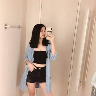 Áo quây ngực trơn croptop