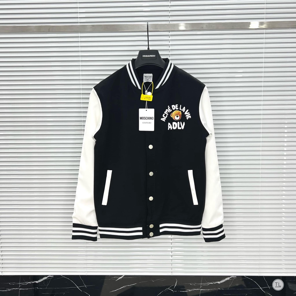 Áo Bomber THOME Gấu ADLVV Cao Cấp, Chất Nỉ Dạ Bao Dày Dặn Phối Chữ