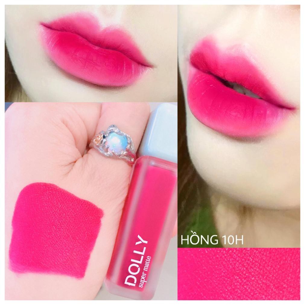 [09 Hồng Hoa 10 Giờ] Son Kem Lì Dolly Super Matte Không Chì Màu Hồng 10 Giờ Tách Sét | BigBuy360 - bigbuy360.vn