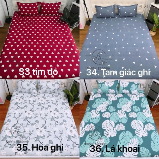 Trọn bộ ga gối chun cotton poly ( không kèm chăn )