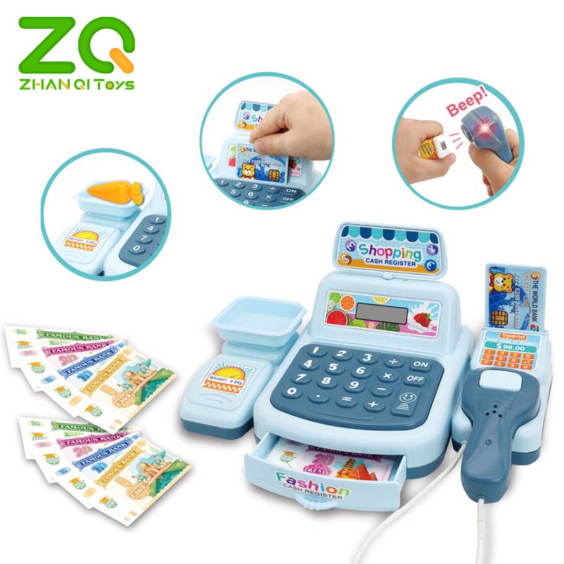 Bộ đồ chơi quầy thu ngân siêu thị giả ZHAN QI TOYS có đèn và nhạc vui nhộn dành cho trẻ em
