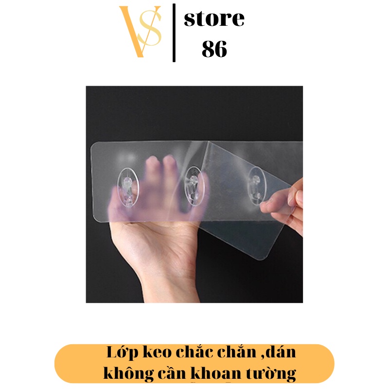 Móc Dán Tường 6 Móc Thanh Dài(Nhựa Trong/Hoạ Tiết 3D