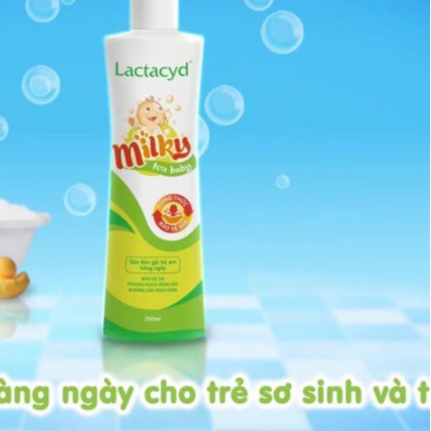 [Quà 20k]Sữa Tắm Cho Bé,Sữa Tắm Gôi Lactacyd Milky/BB Dung Tích 250ml An Toàn Cho Bé,Tặng Ống Bón Thuốc Trị Giá 20k