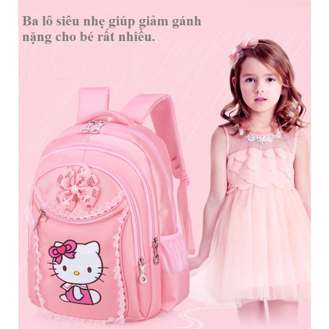 BA LÔ ĐI HỌC, ĐI CHƠI HÌNH MÈO HELLO KITTY CHO BÉ GÁI