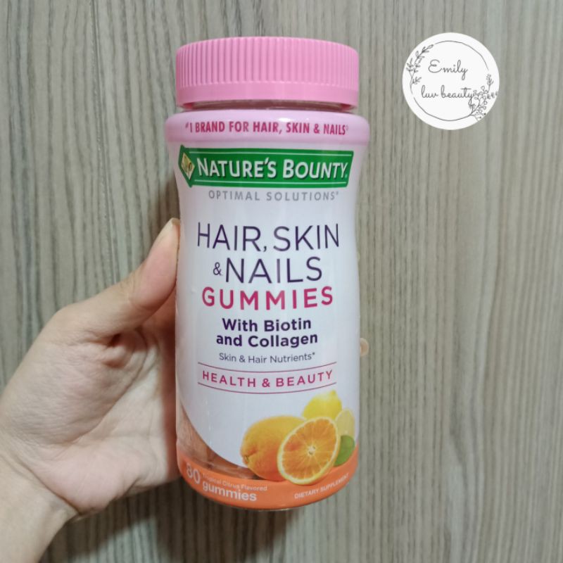 Kẹo dẻo đẹp tóc Nature Bounty Hair Skin&Nails Mỹ vị cam 80 viên date 08-09/2021