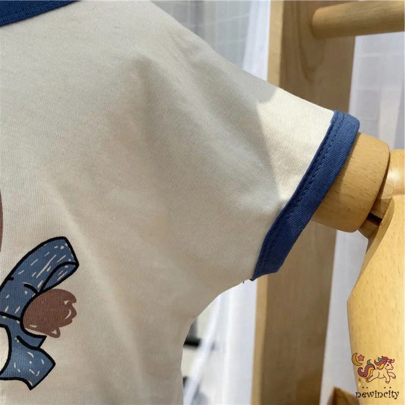 Áo thun tay ngắn in hoạt hình và Quần ngắn thời trang Hàn Quốc cho bé gái