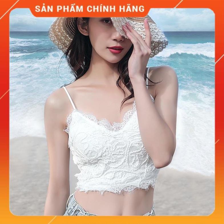Áo Bra Ren 2 Dây Chun Sau Co Giãn Có Mút , Màu Đen Trắng 997