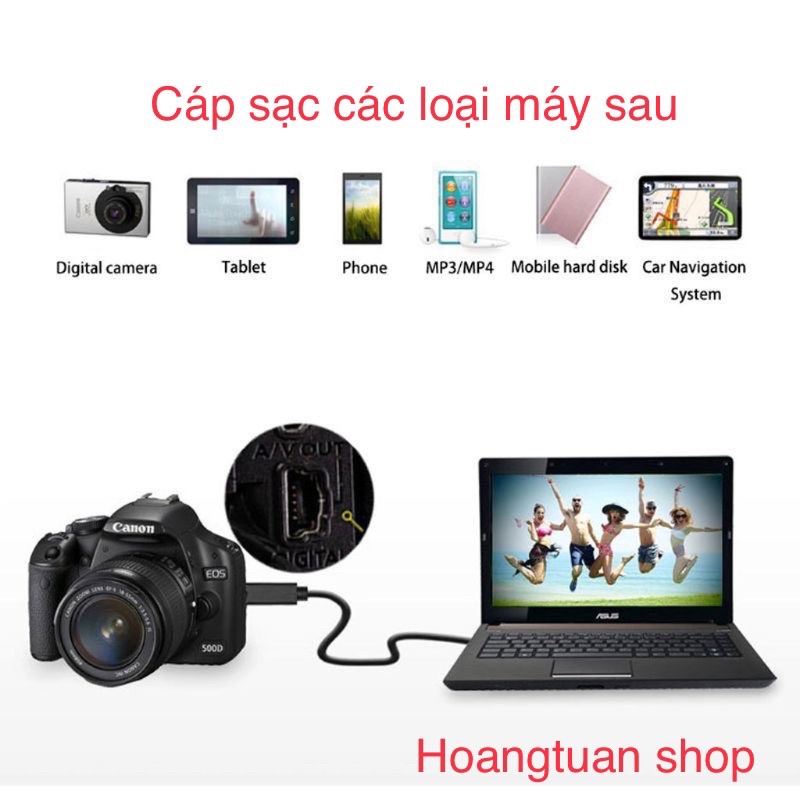 Cáp sạc chân Q cho máy ảnh mp3 loa mini ..