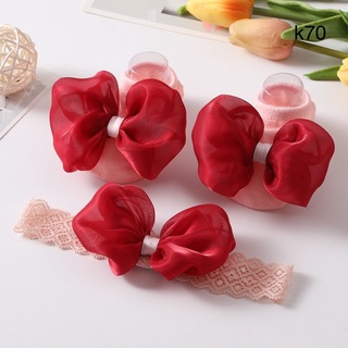 set băng đô và vớ dễ thương cho bé sơ sinh
