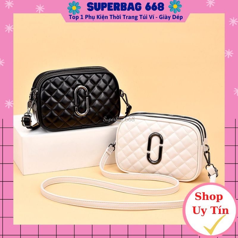 Túi Xách Nữ Da Mềm 3 Ngăn Đeo Chéo Đeo Vai Trần Trám Khóa Tròn Hottrend Thời Thượng SPB 223