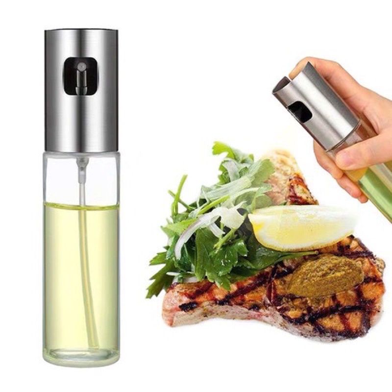 Bình xịt dầu ăn phun sương cho nồi chiên không dầu chai thủy tinh cao cấp 100ml - Tee &amp; Mee
