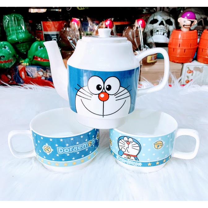 Bộ Ấm Tách Uống Trà Cute (Doraemon)