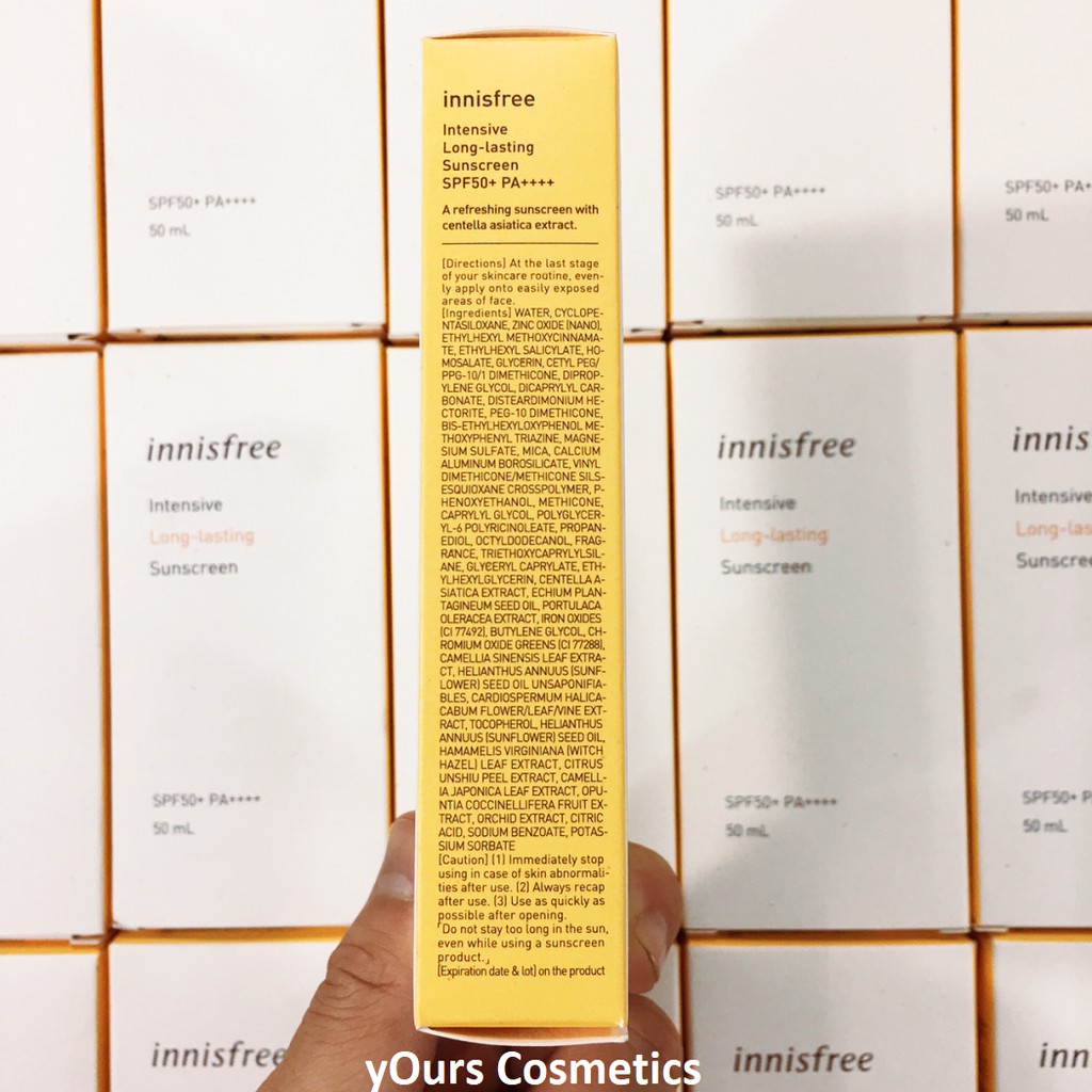 [Auth Hàn] Kem Chống Nắng Lâu Trôi Innisfree Long Lasting SPF50 PA++++ 50ml