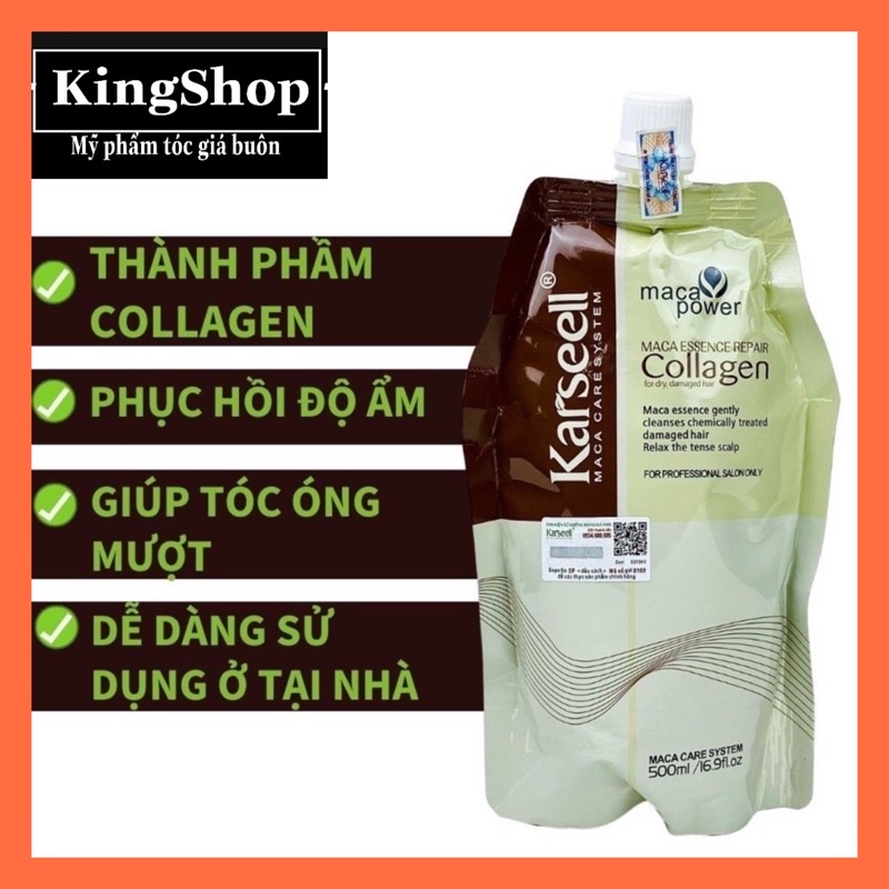 Kem ủ tóc Karseell Maca Colagen Phục Hồi Tóc Hư Tổn Hấp Mượt Bổ Xung Colagen Dung Tích 500ml Siêu Thơm