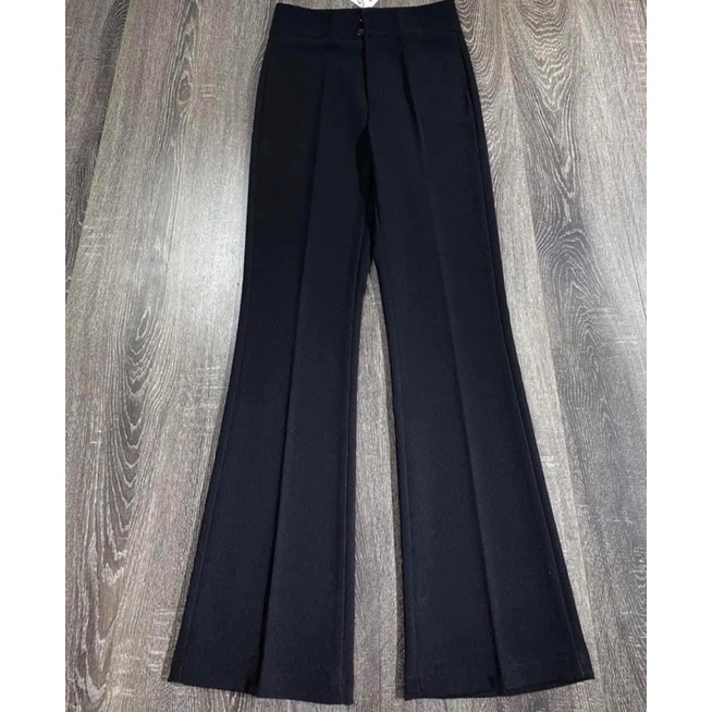 Quần Ống Suông Rộng LOe Nữ - Quần Clothes Ống Suông Rộng Nữ Cạp Cao Tôn Dáng 1 Cúc-mã 8004