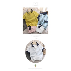 Áo polo Tay Ngắn Vải Cotton Phối Lưới Thời Trang Mùa Hè Cho Bé Trai