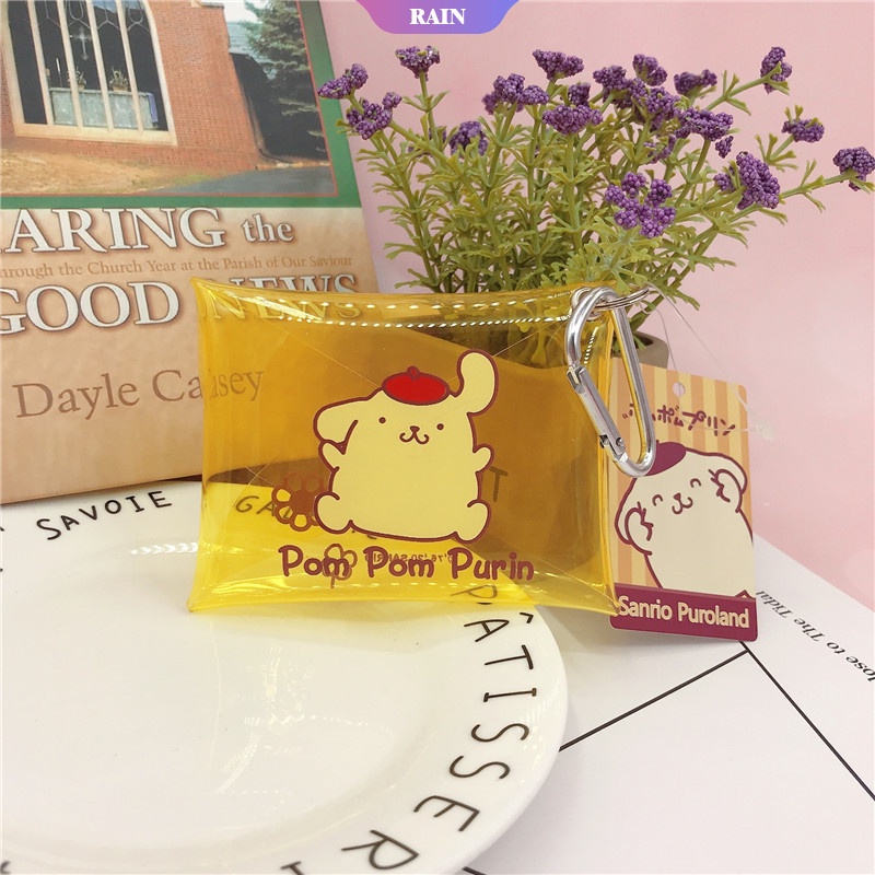 SANRIO Ví Đựng Tiền Xu/Chìa Khóa Mini Bằng PVC Trong Suốt Hình Cinnamoroll My Melody Hello Kitty Dễ Thương
