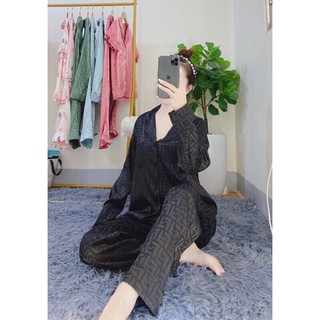 Bộ lụa gấm hoạ tiết size XL