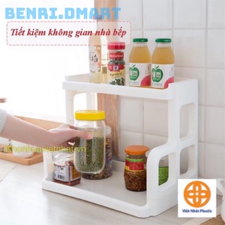 kệ hũ gia vị 2 tầng kệ nhựa đựng gia vị nhà bếp đa năng