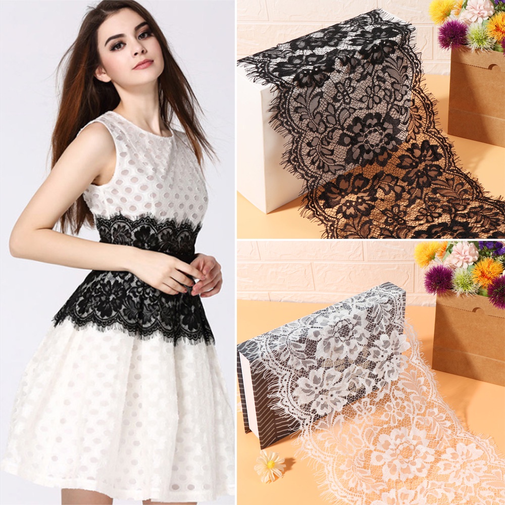 Vải Ren Trắng / Đen Thêu Họa Tiết Nhiều Màu 300cm Dùng May Quần Áo Diy | BigBuy360 - bigbuy360.vn