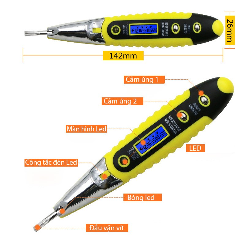 Bút thử điện thông minh đa năng có đèn Led - Thử thông mạch