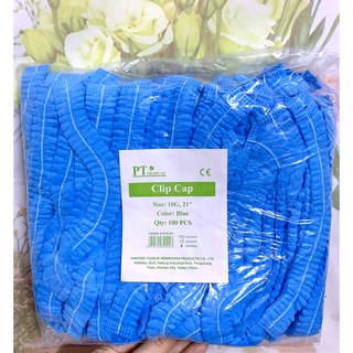 Combo 100 cái nón con sâu - Mũ y tế con sâu dùng trong phẫu thuật, spa - Nón trùm tóc, mũ dùng một lần 100 cái/ bịch