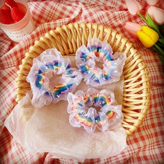 Scrunchies cầu vồng 2 lớp