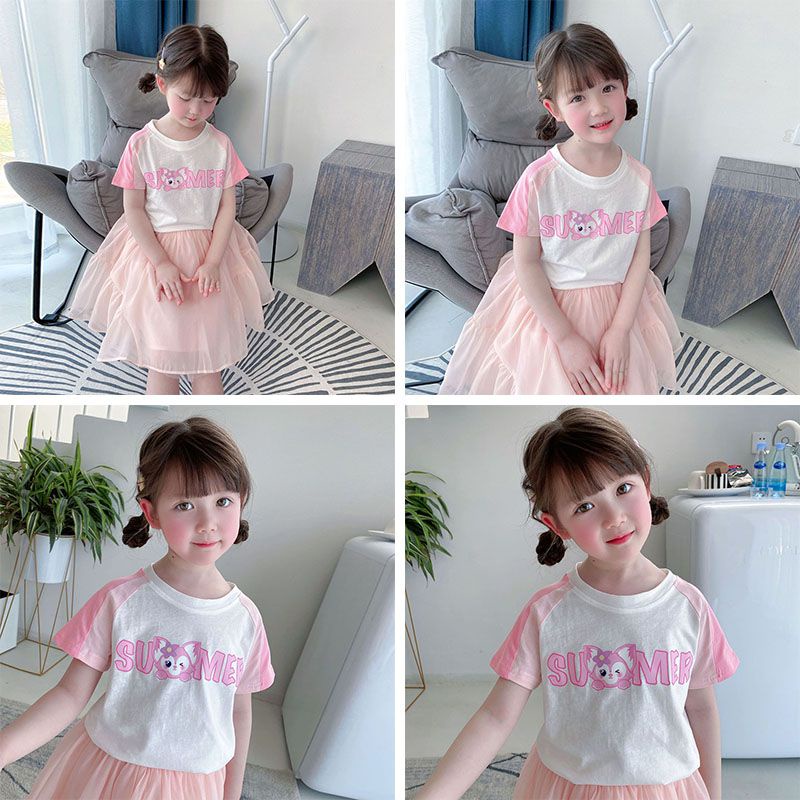 Áo Thun Tay Ngắn Cổ Tròn Thời Trang Mùa Hè Sành Điệu Cho Bé