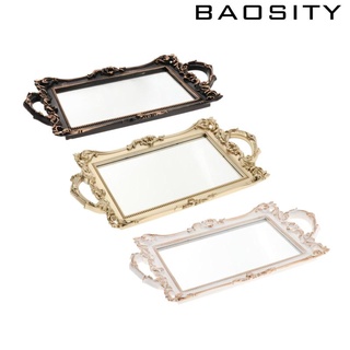 [Baosity] Khay Trắng Đựng Nước Hoa / Mỹ Phẩm / Trang Sức Để Bàn Có Gương Trang Điểm