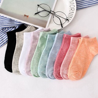 Vớ cotton màu hồng nhạt cho nữ