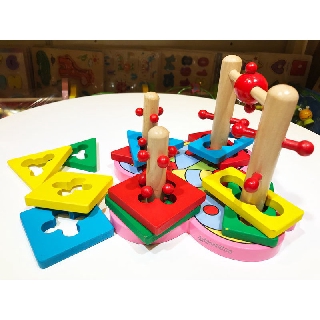Trụ ghép hình khối luồn tay 3D hình con bướm, đồ chơi tư duy giáo dục