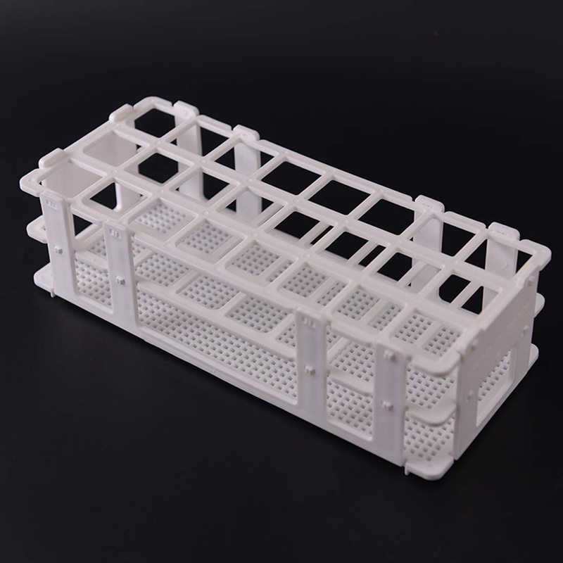 Giá đỡ ống nghiệm bằng nhựa 2 cái 24 lỗ Giá đỡ ống nghiệm trong phòng thí nghiệm cho ống nghiệm 25mm , có thể tháo rời , màu trắng