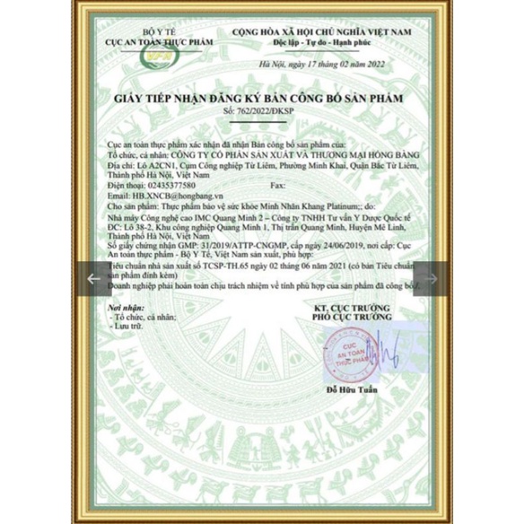 MINH NHÃN KHANG Platium Giúp sáng mắt tăng thị lực hộp 3 vỉ x 10 viên