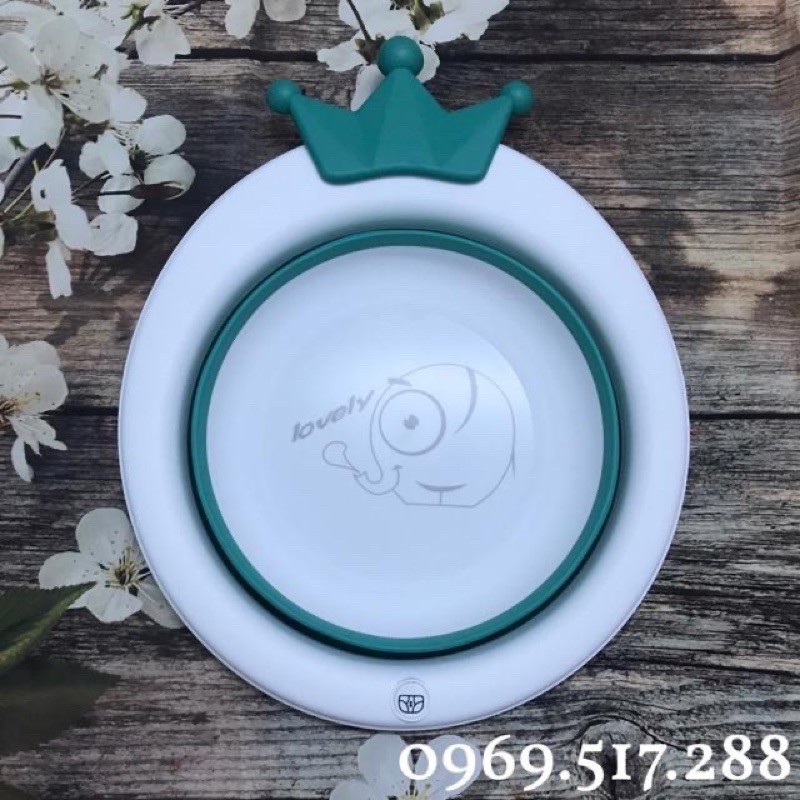 Chậu Rửa Mặt Gấp Gọn Hình Vương Miện Đáng Yêu Cho Bé