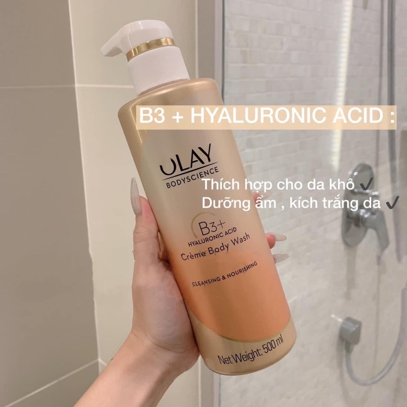 Sữa Tắm OLAY B3+ Siêu Dưỡng Trắng Da, Cấp Ẩm Và Đàn Hồi Cho Da - Chai 500ml Dr.MaiLe
