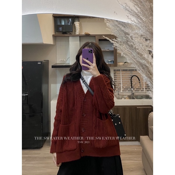 (Ảnh thật) Áo khoác cardigan len thừng form RỘNG OVERSIZE, ÁO LEN CHẤT ĐẸP TAG NONO the.sweaterweather TSW