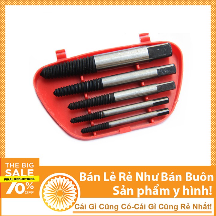 Bộ Tháo Bu Lông Ốc Vít-5 Mũi (Tháo Khoét Ốc Gẫy Trờn Ren)