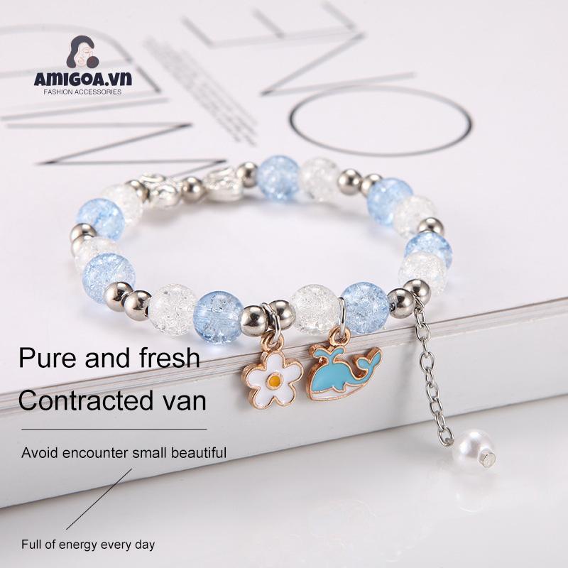 ✨✨Vòng Tay Chuỗi Hạt Pha Lê Kiểu Hoạt Hình Thời Trang Mùa Hè Cho Nữ