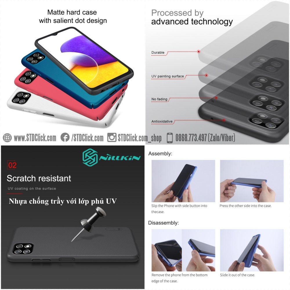 ỐP LƯNG SAMSUNG A22 5G - A22s 5G - F42 5G NILLKIN NHỰA CỨNG CHÍNH HÃNG HÀNG CHUẨN