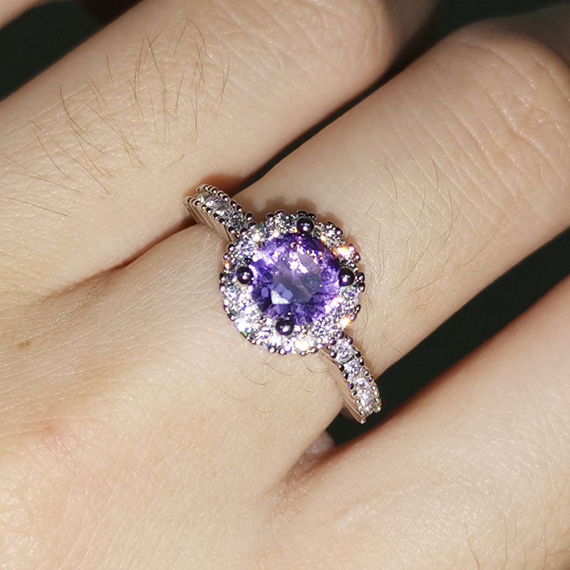 Nhẫn Đeo Tay Kim Loại Đính Đá Màu Thanh Lịch Cho Nữ