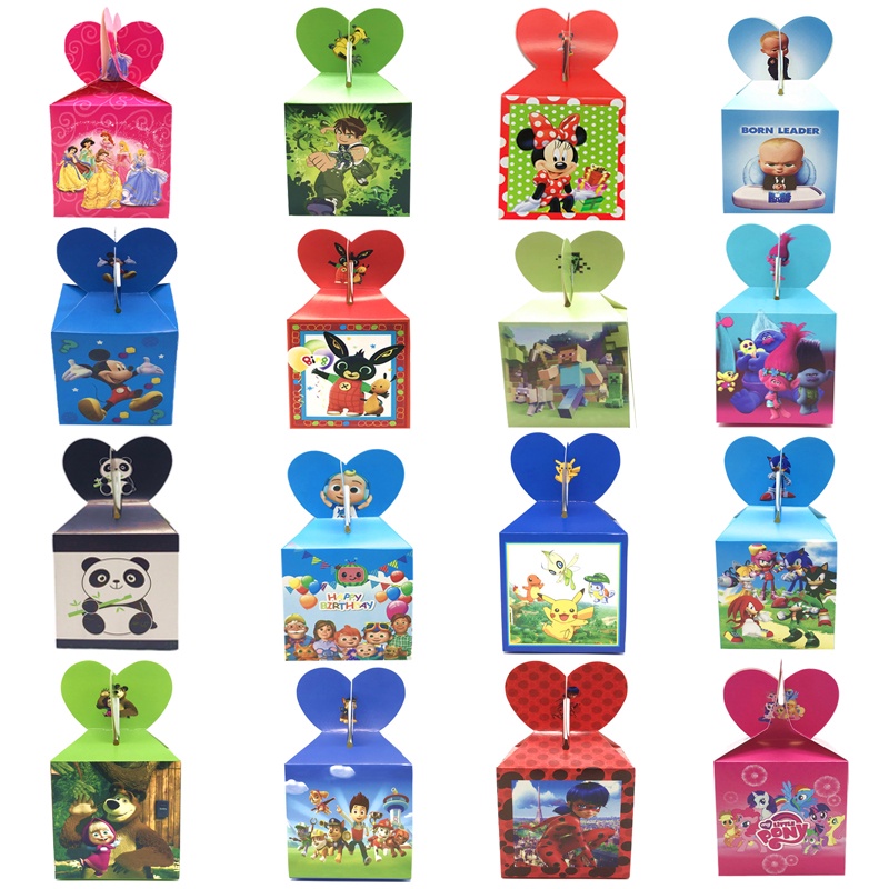 Set 6 Hộp Giấy Đựng Kẹo Hình Công Chúa Hoạt Hình Frozen 2