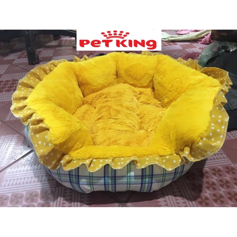 Ổ Nệm CAO CẤP tròn Tặng Kèm Gối và Chăn mền Cùng Bộ cho Thú Cưng