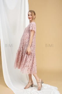 ĐẦM REN HỒNG MIDDI - BIMI